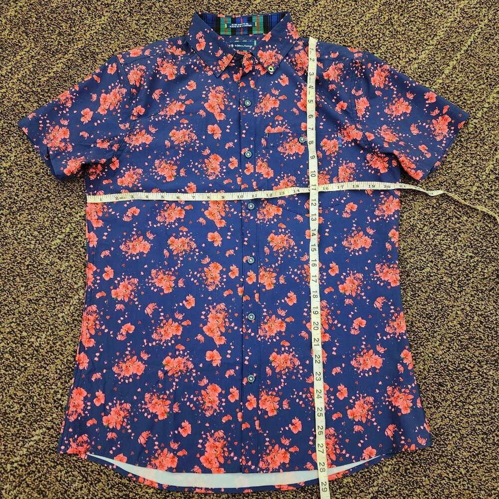 William Murray Floral Button Up Men Size Small Performance Short Sleeve Stretch - Picture 3 of 8